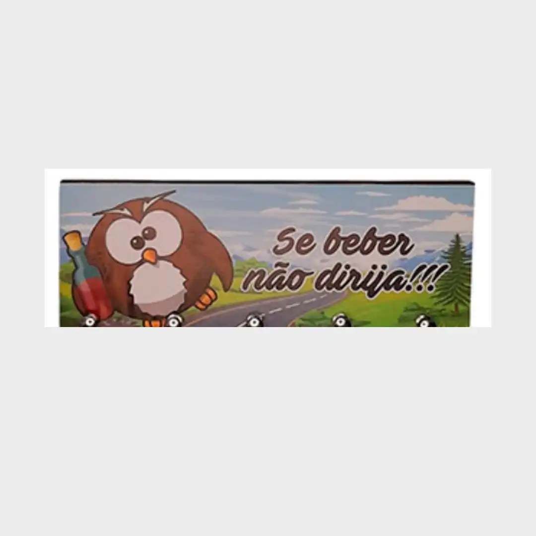 Porta-Chaves MDF Sem Suporte - Coruja Garrafa